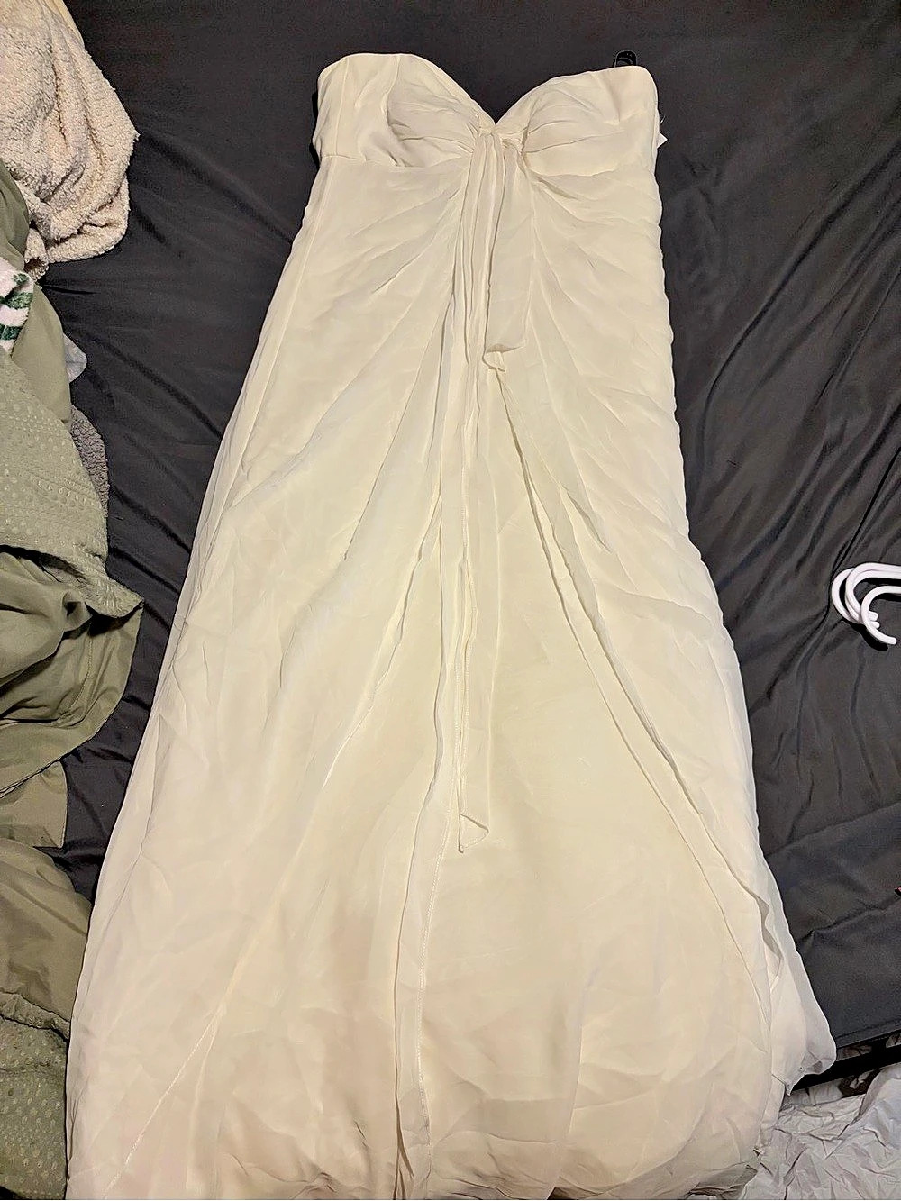 Jenny Yoo Aidan Chiffon Strapless Gown in White